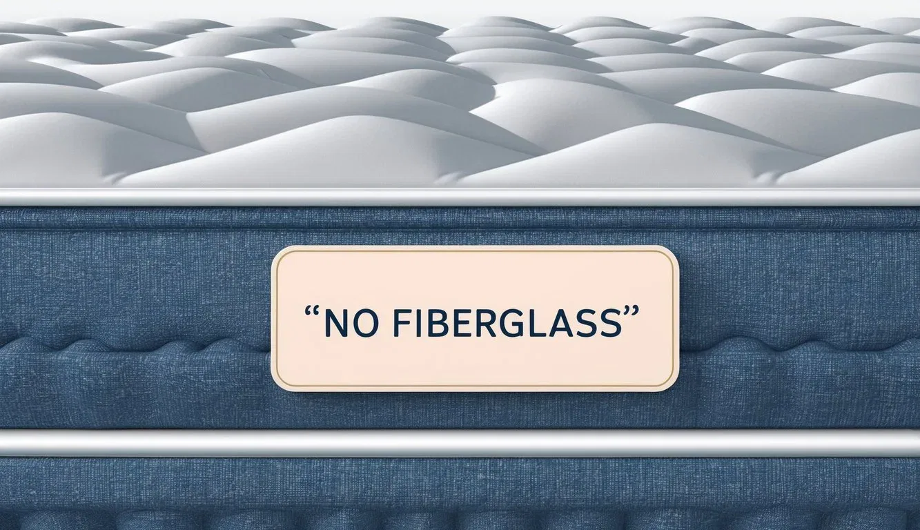 A mattress with a clear label stating 