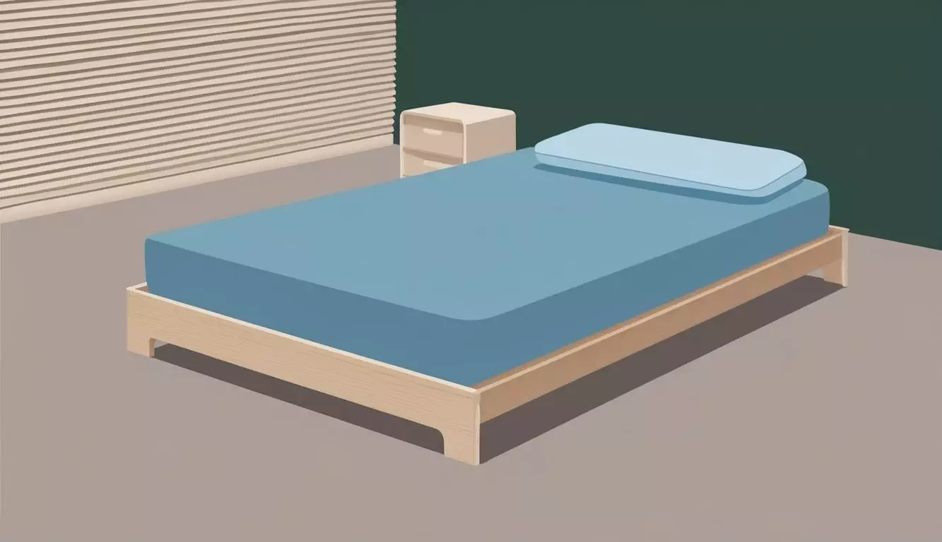 A simple bedroom with a mattress directly on the floor, lacking a bed frame or any other furniture