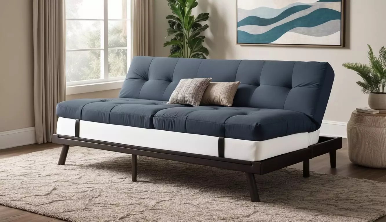 A cozy futon mattress with plush layers and sturdy support