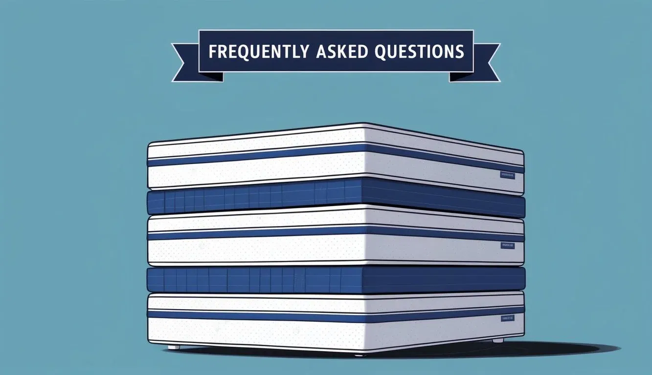 A stack of mattresses with a 