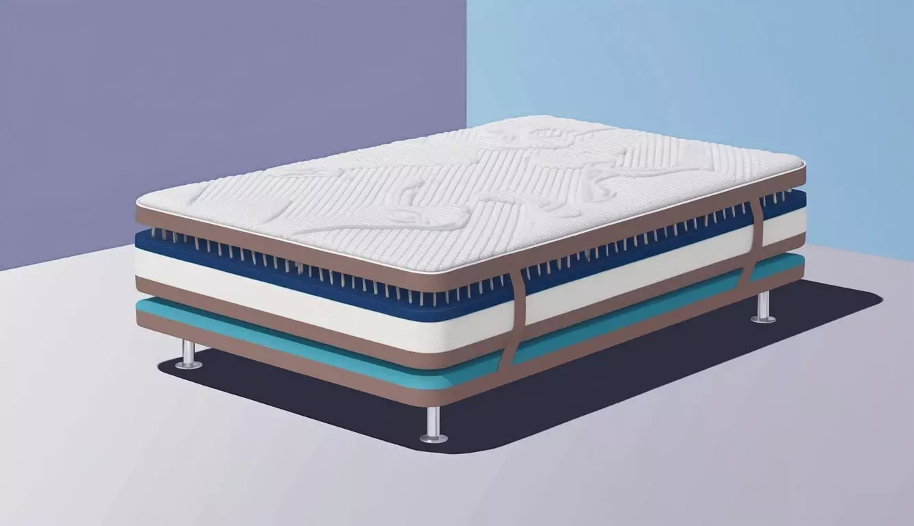 A single bed mattress with layers of memory foam and supportive coils