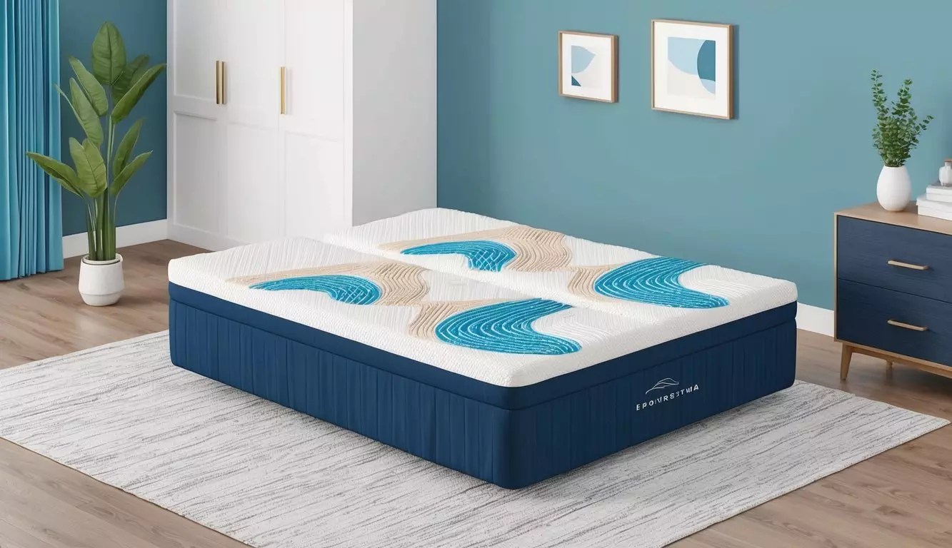 A mattress with ergonomic design and targeted support for the lower back and hips, providing relief for sciatica