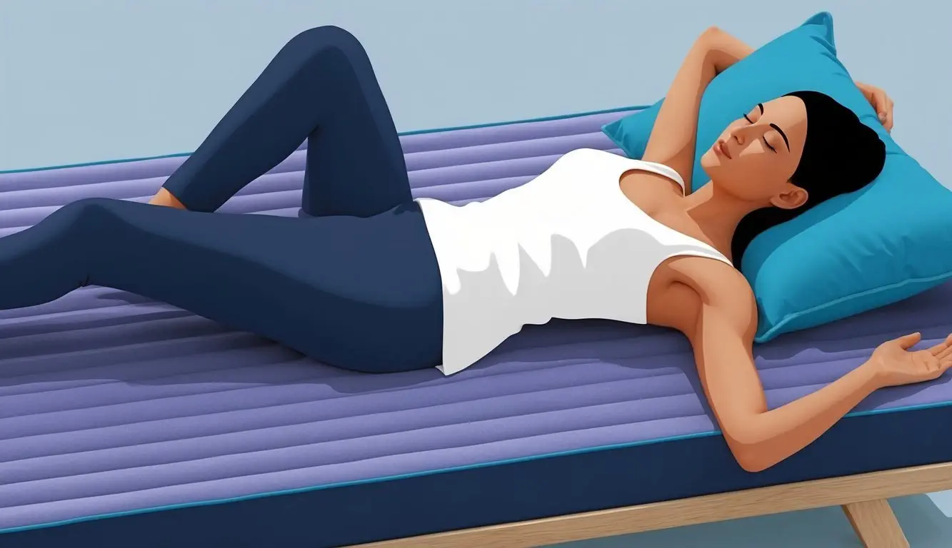 A person lying on a Molblly mattress with a straight spine and supported body contours