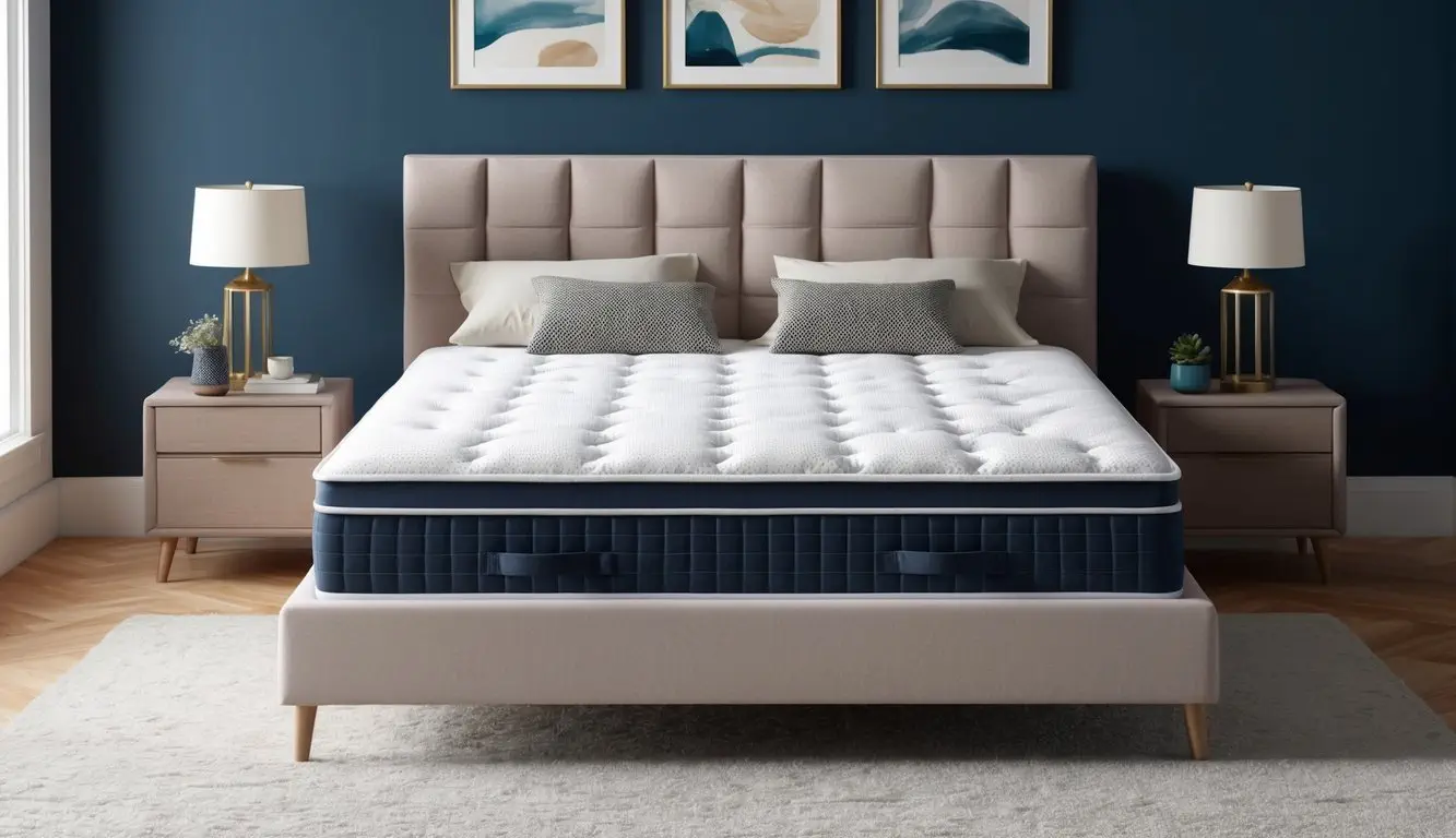 A plush queen mattress with luxurious, soft padding and a supportive, comfortable surface