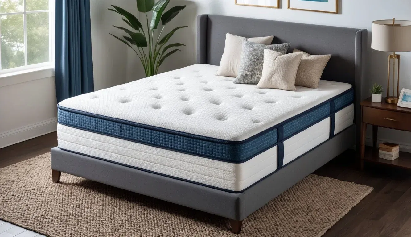 A plush queen mattress with supportive, hypoallergenic material and a soft, breathable cover. Designed for special needs comfort and durability