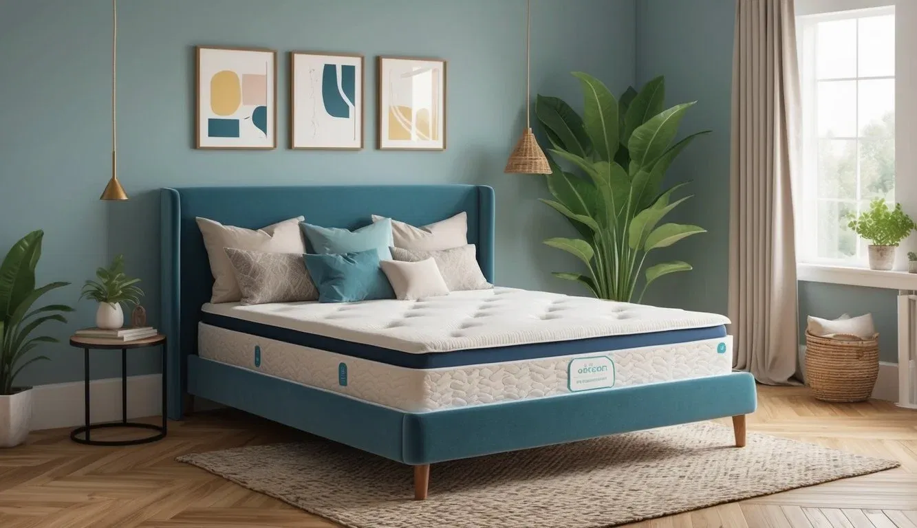 A cozy bedroom with a comfortable mattress, free of fiberglass