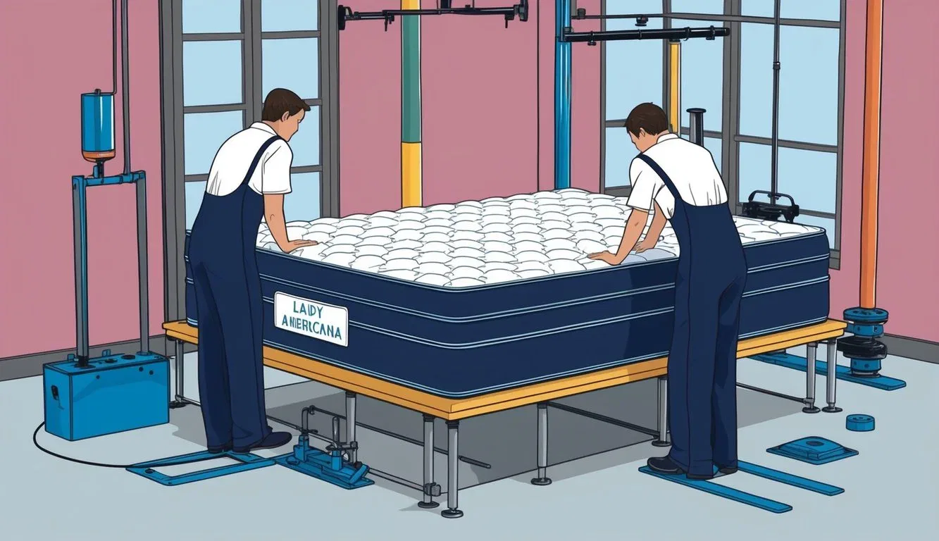 A lady americana mattress being tested for durability and longevity in a simulated environment with various weights and pressures