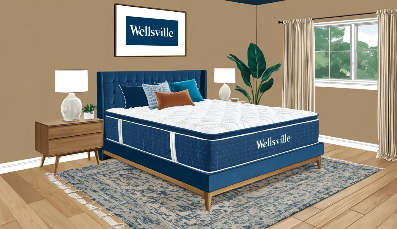 A cozy bedroom with a Wellsville mattress as the focal point, surrounded by high-quality construction and materials